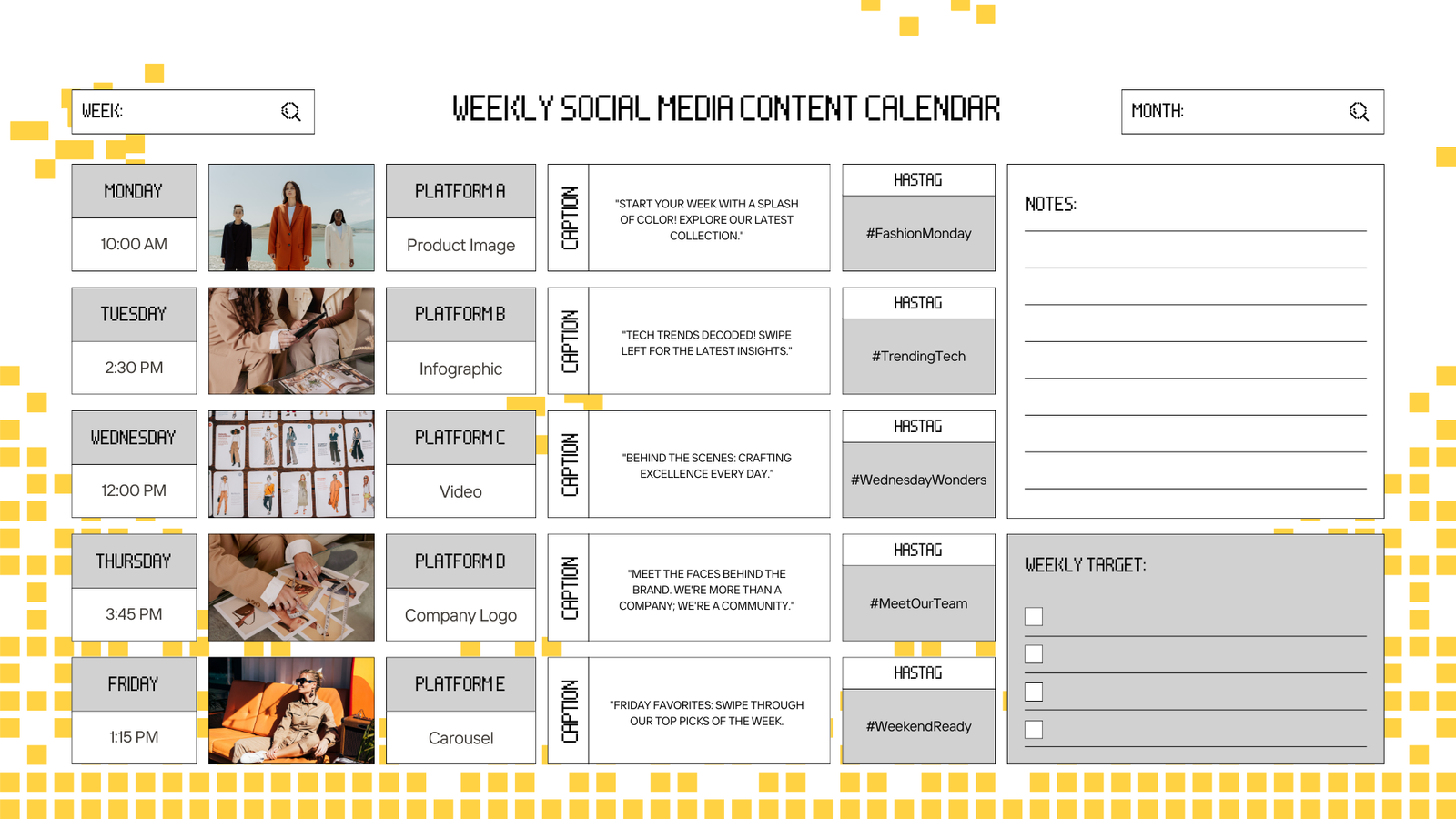 Social media calendar 2024