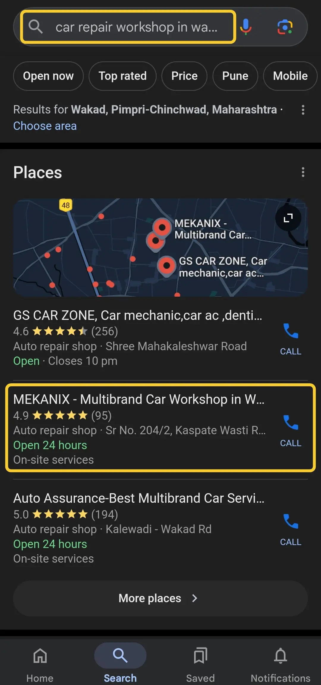 car repair workshop in wakad