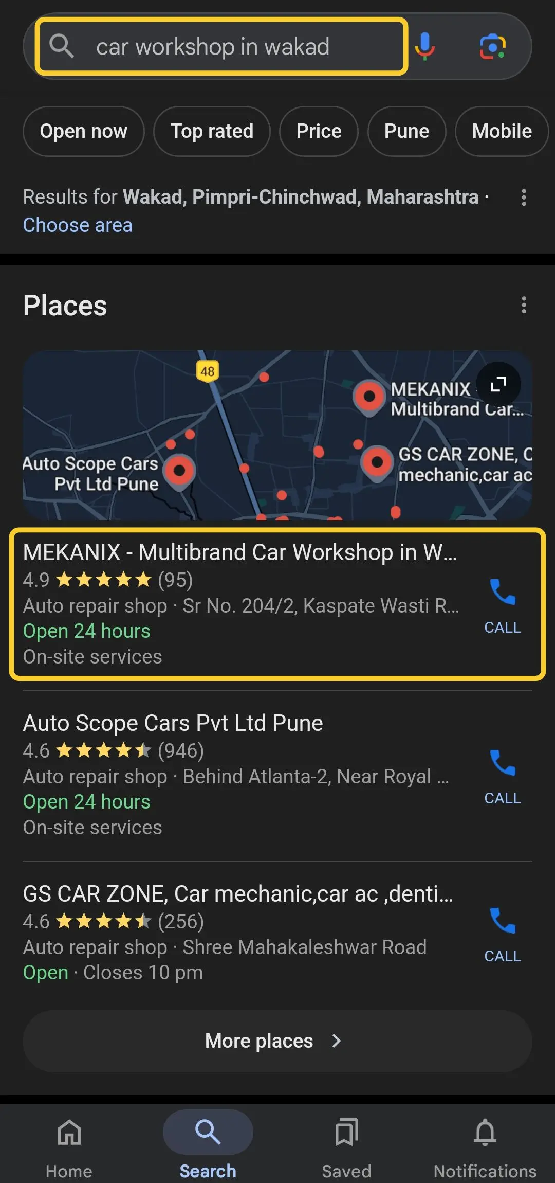 car workshop in wakad