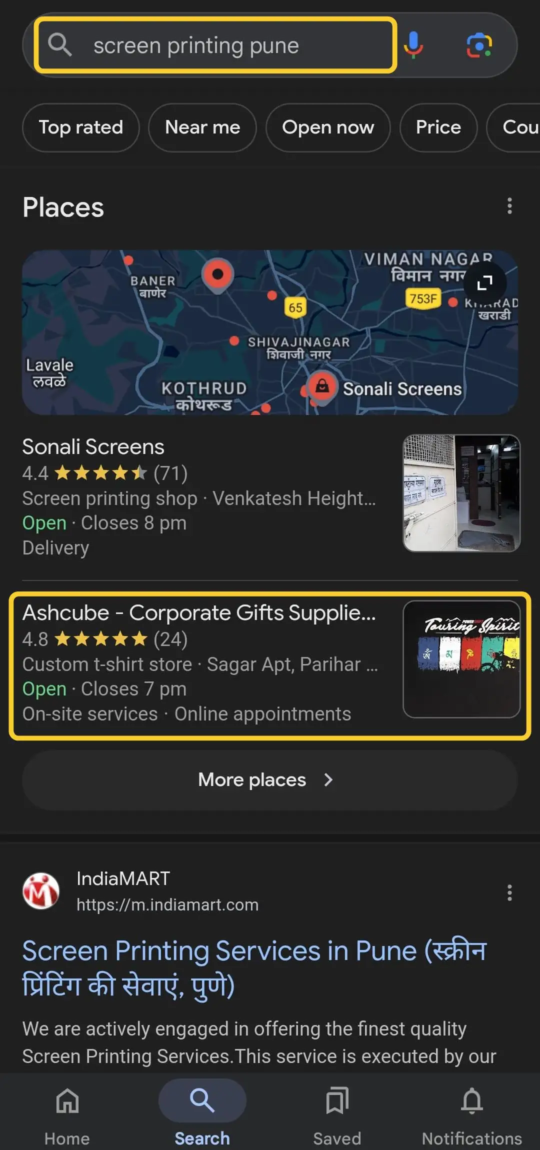 screen printing pune GMB Result