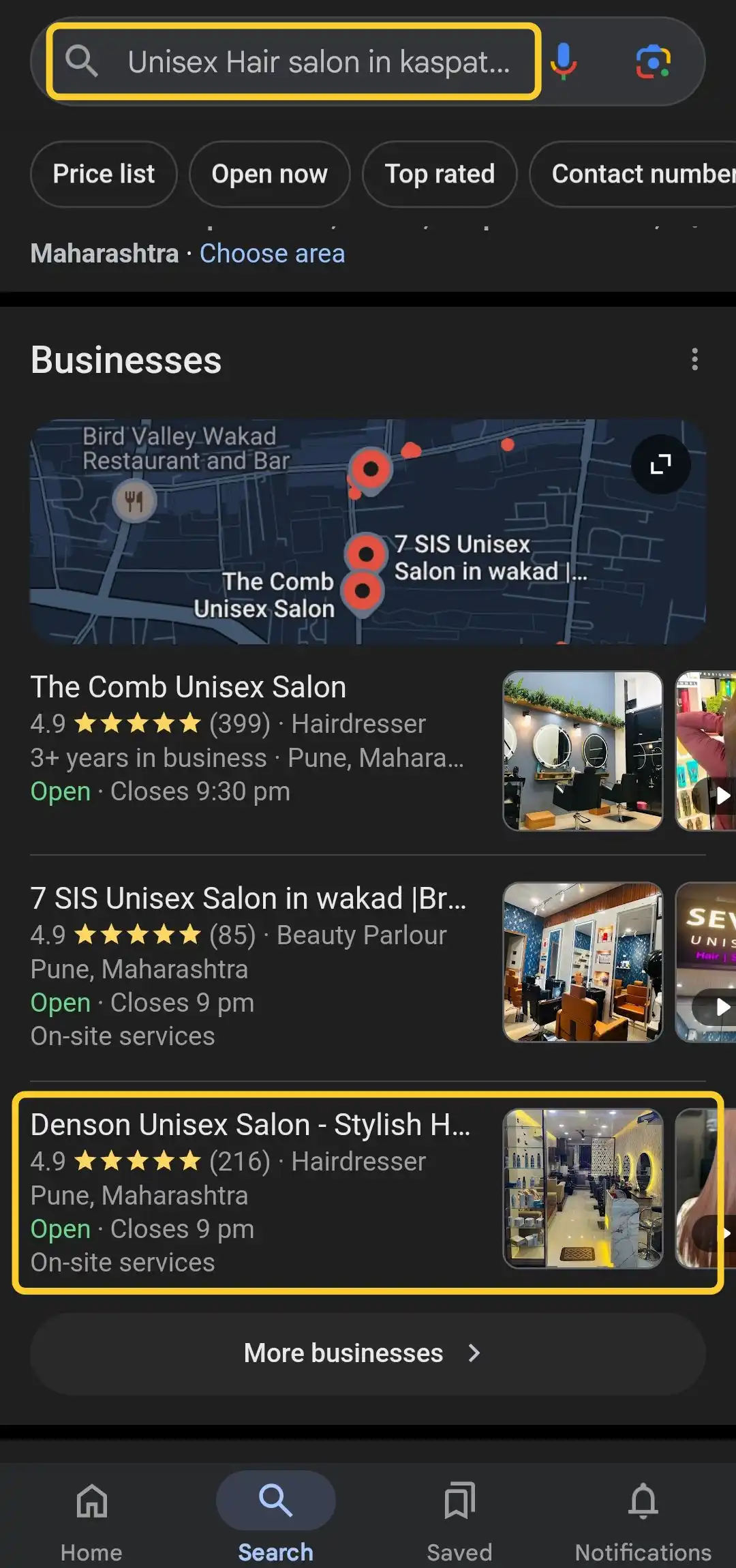 unisex hair salon in kaspate wasti